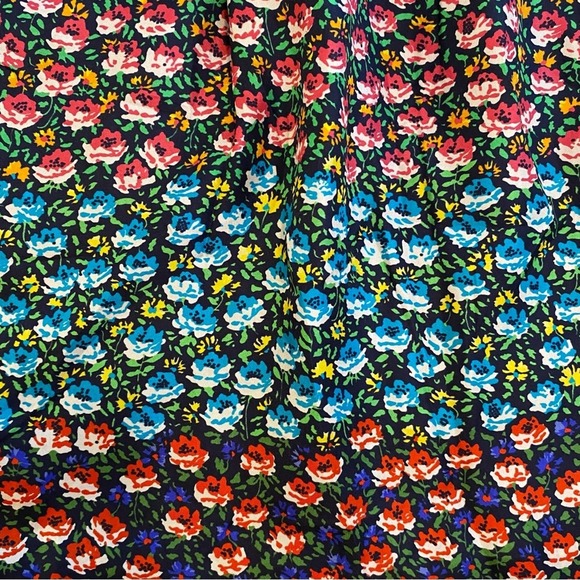 J.Crew Collection Women's Silk Midi Skirt Size XS Floral Ratti Midnight Belted - Picture 3 of 11